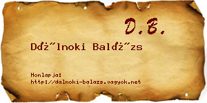 Dálnoki Balázs névjegykártya