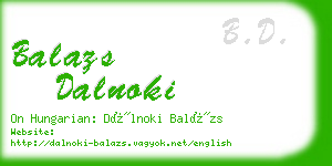 balazs dalnoki business card